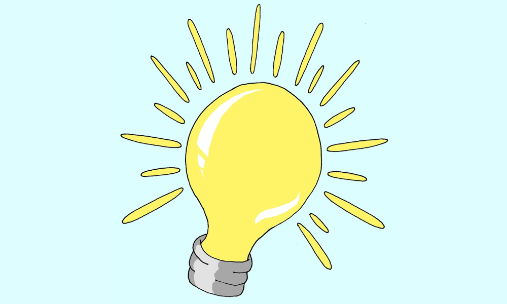 Image shows a yellow lightbulb with a grey base